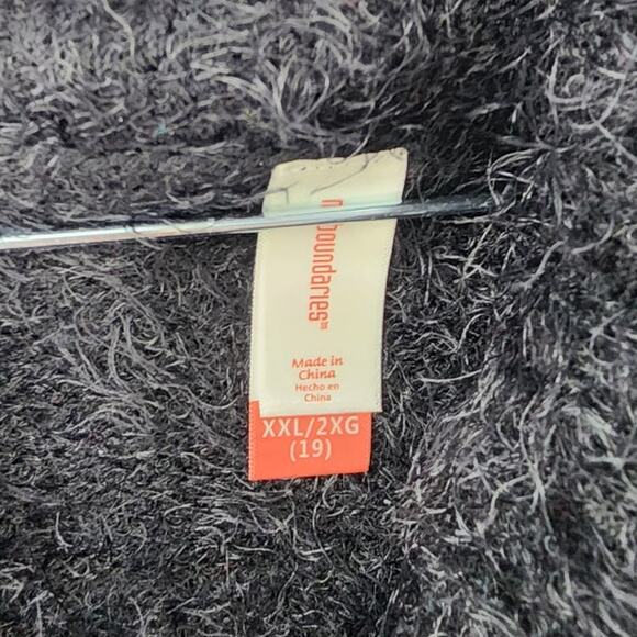 NO BOUNDARIES Black Fuzzy Eyelash Cowl Neck Sweater Womens Size XXL - Picture 2 of 3